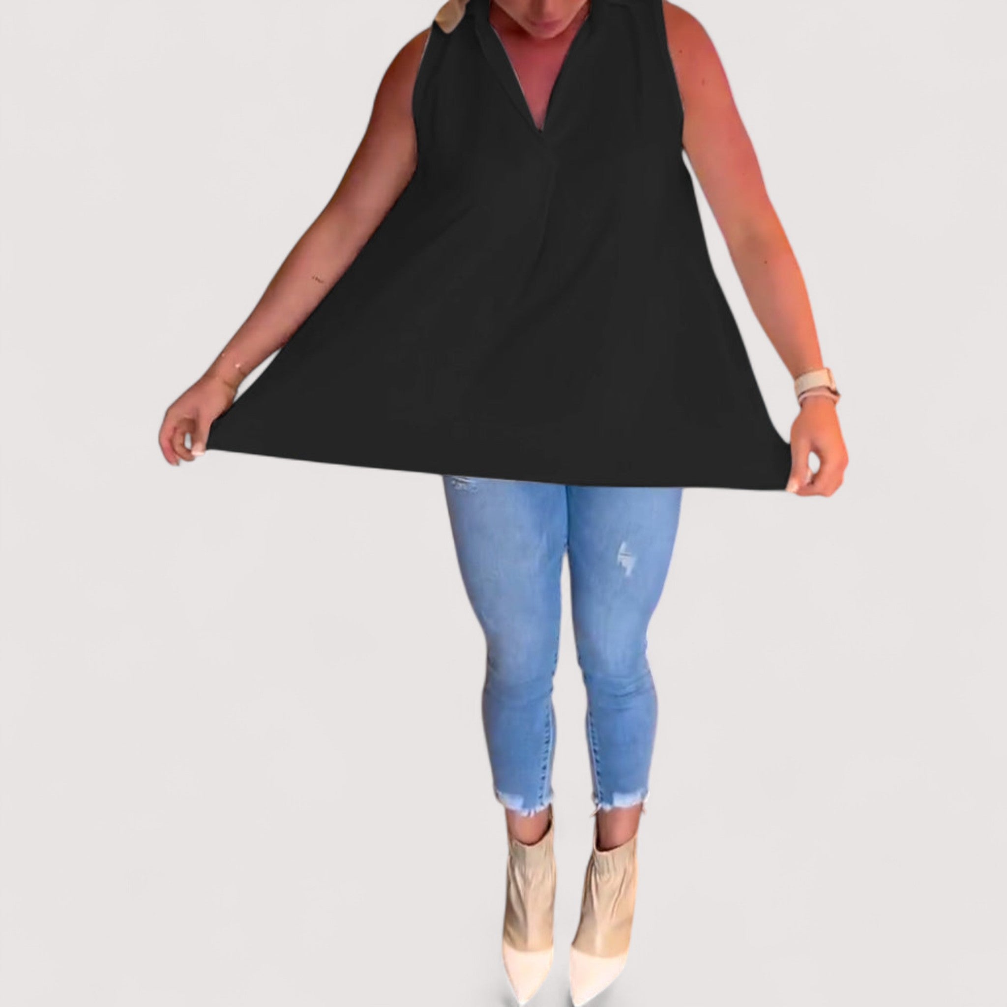 Elly™ | Flæsetop med revers