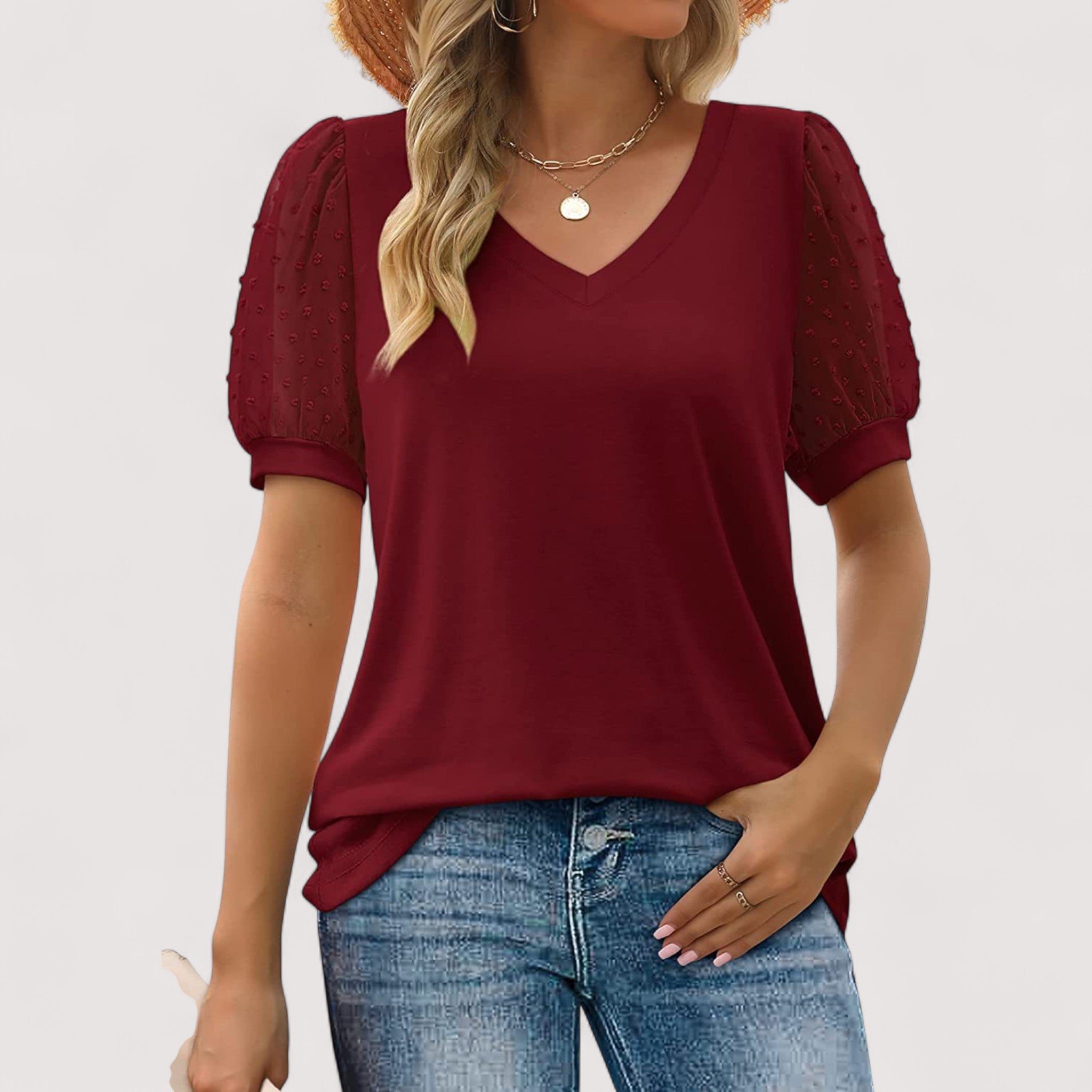 Ilse™ | Gennemsigtig V-hals Top