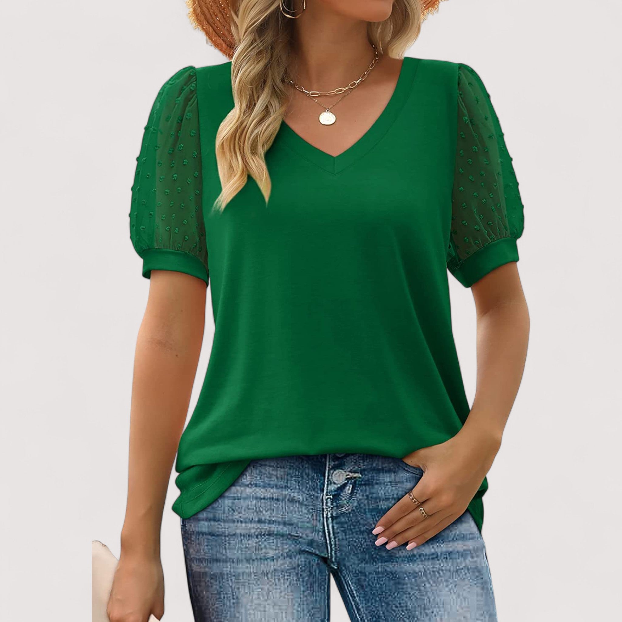 Ilse™ | Gennemsigtig V-hals Top
